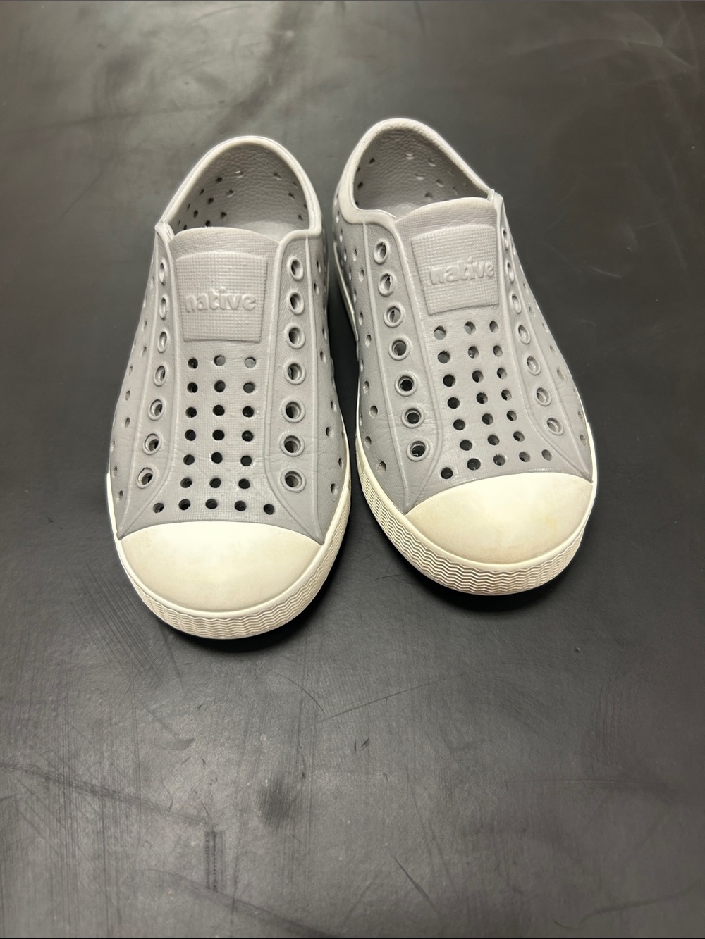 Native Grey Perforated Slip-On Sneakers